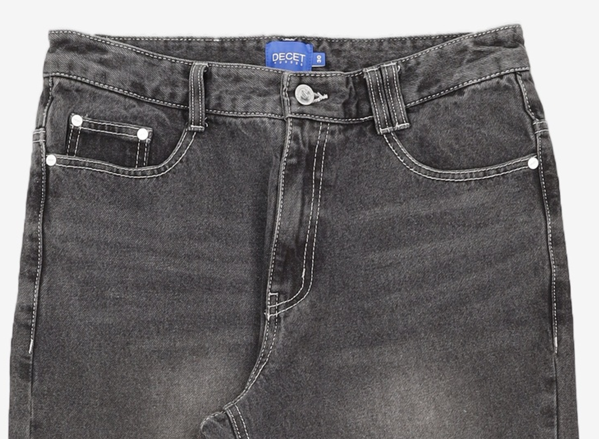 데케트(DECET) Dawn Semi Wide Jeans DCPT002Black 30