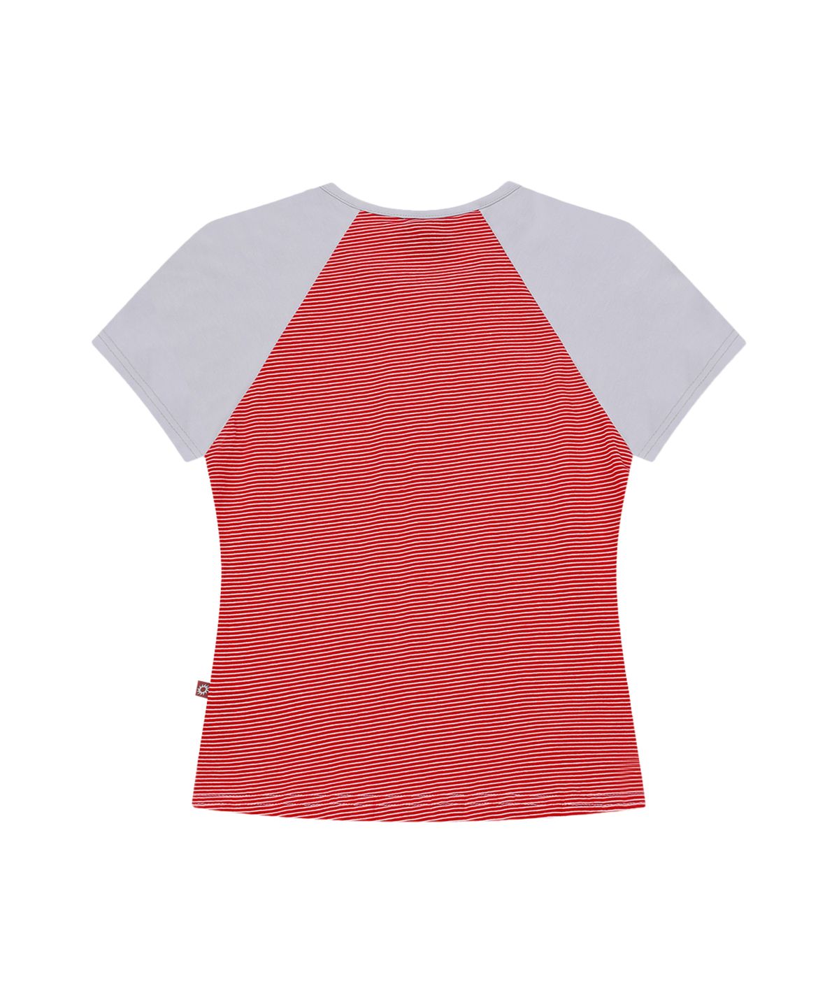 에스이에스티(S'EST) Stripe Block Henry Neck Slim Fit T-shirts Red