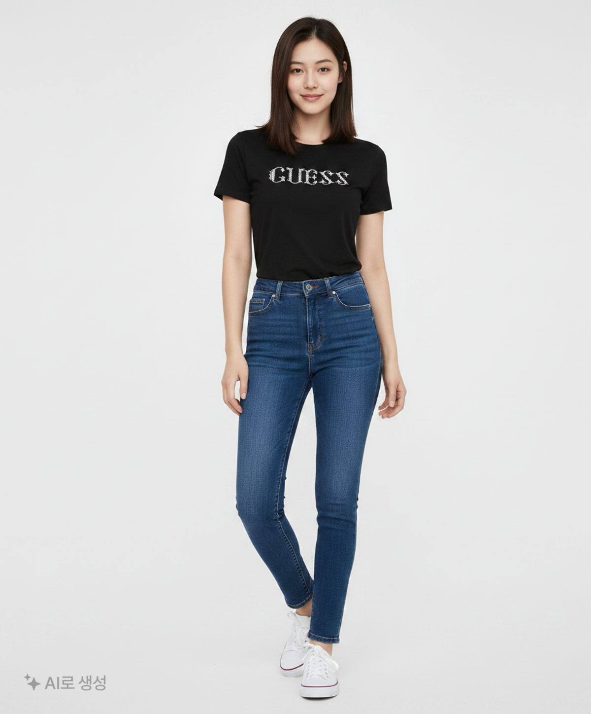 게스(GUESS) 여성 블링 GUESS 반팔티 XS