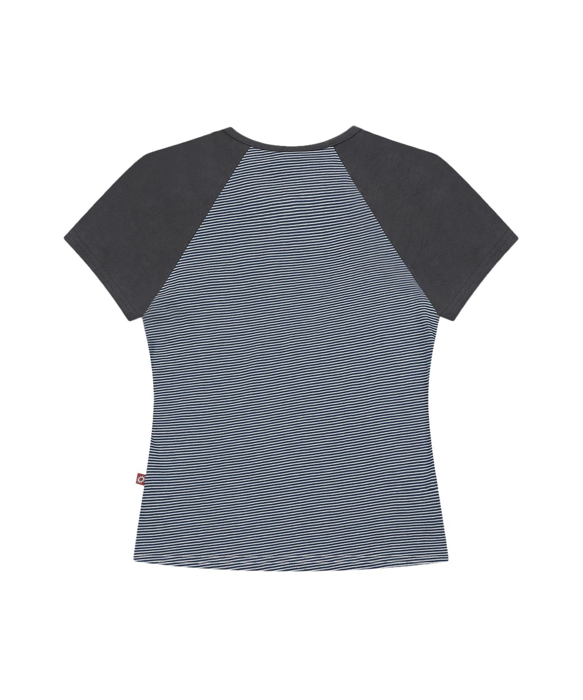 에스이에스티(S'EST) Stripe Block Henry Neck Slim Fit T-shirts Navy