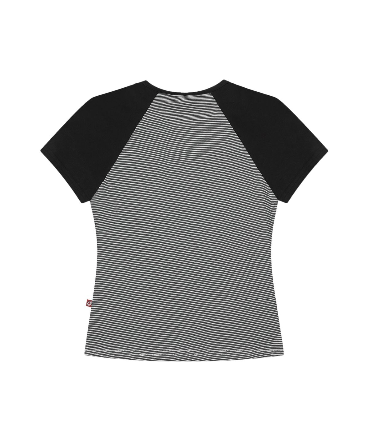 에스이에스티(S'EST) Stripe Block Henry Neck Slim Fit T-shirts Charcoal