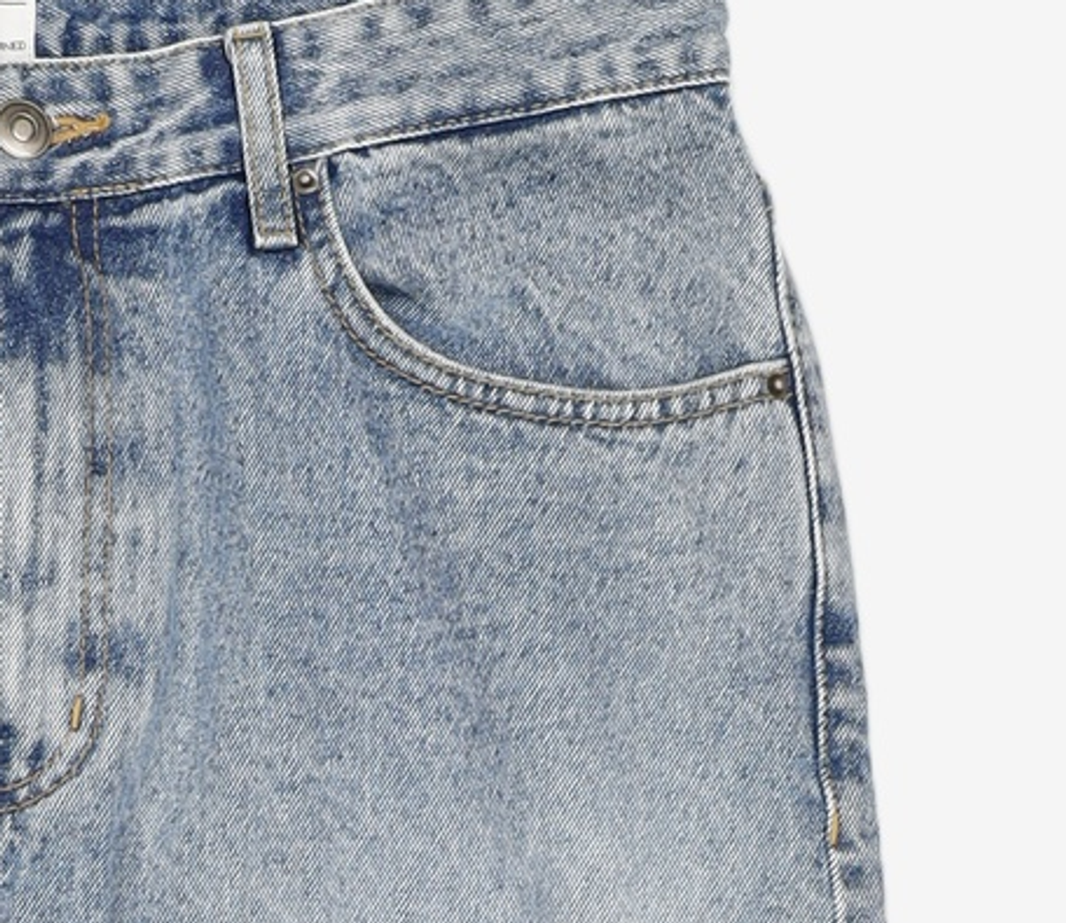 메종미네드(MAISON MINED) PAINTING CROPPED WIDE DENIM BLUE 50