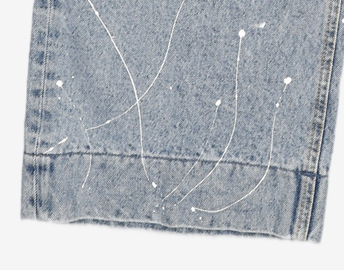 메종미네드(MAISON MINED) PAINTING CROPPED WIDE DENIM BLUE 50