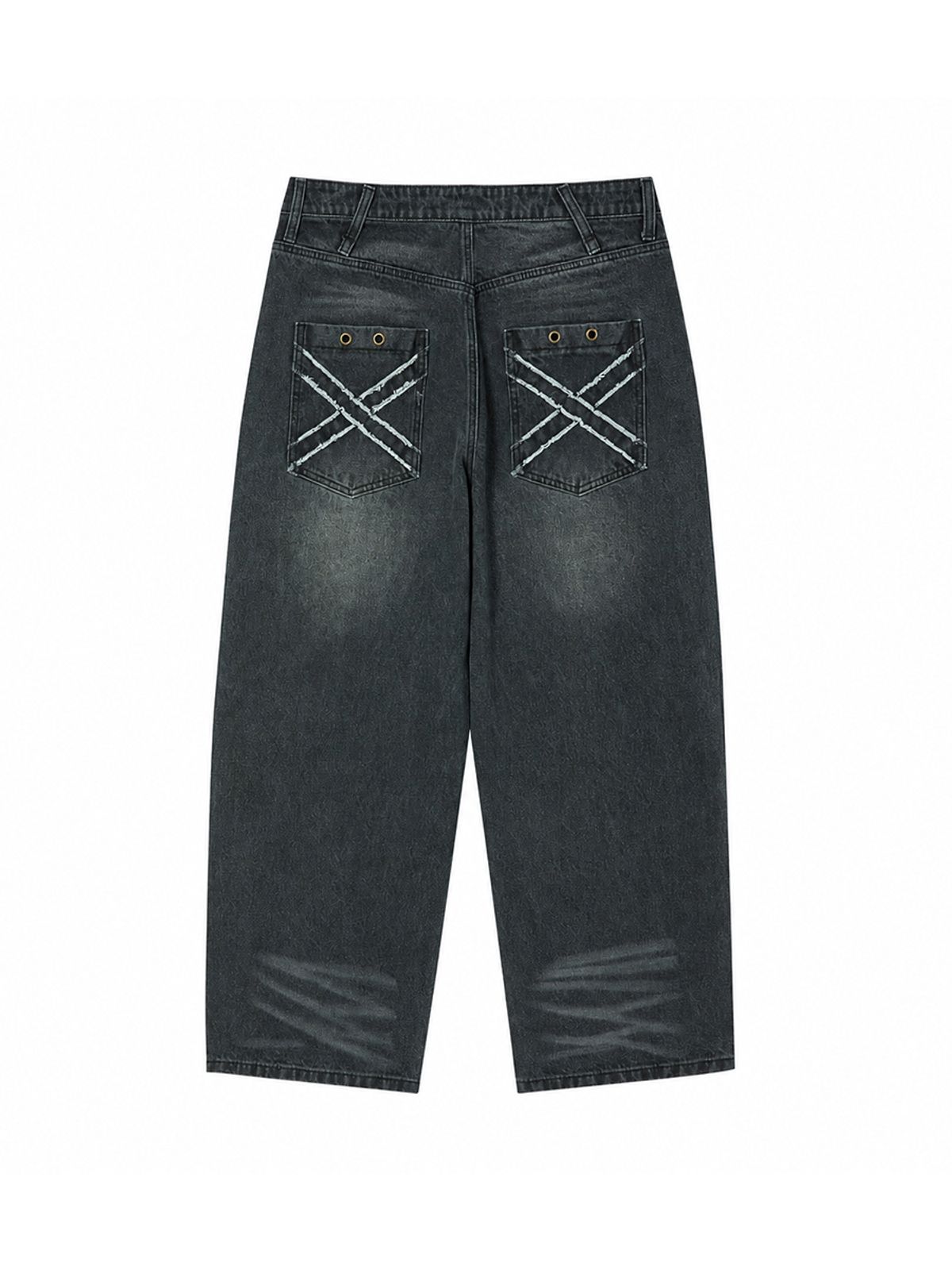 엔와이엑스엑스(NYXX) CROSS APLIQUE DENIM BLACK