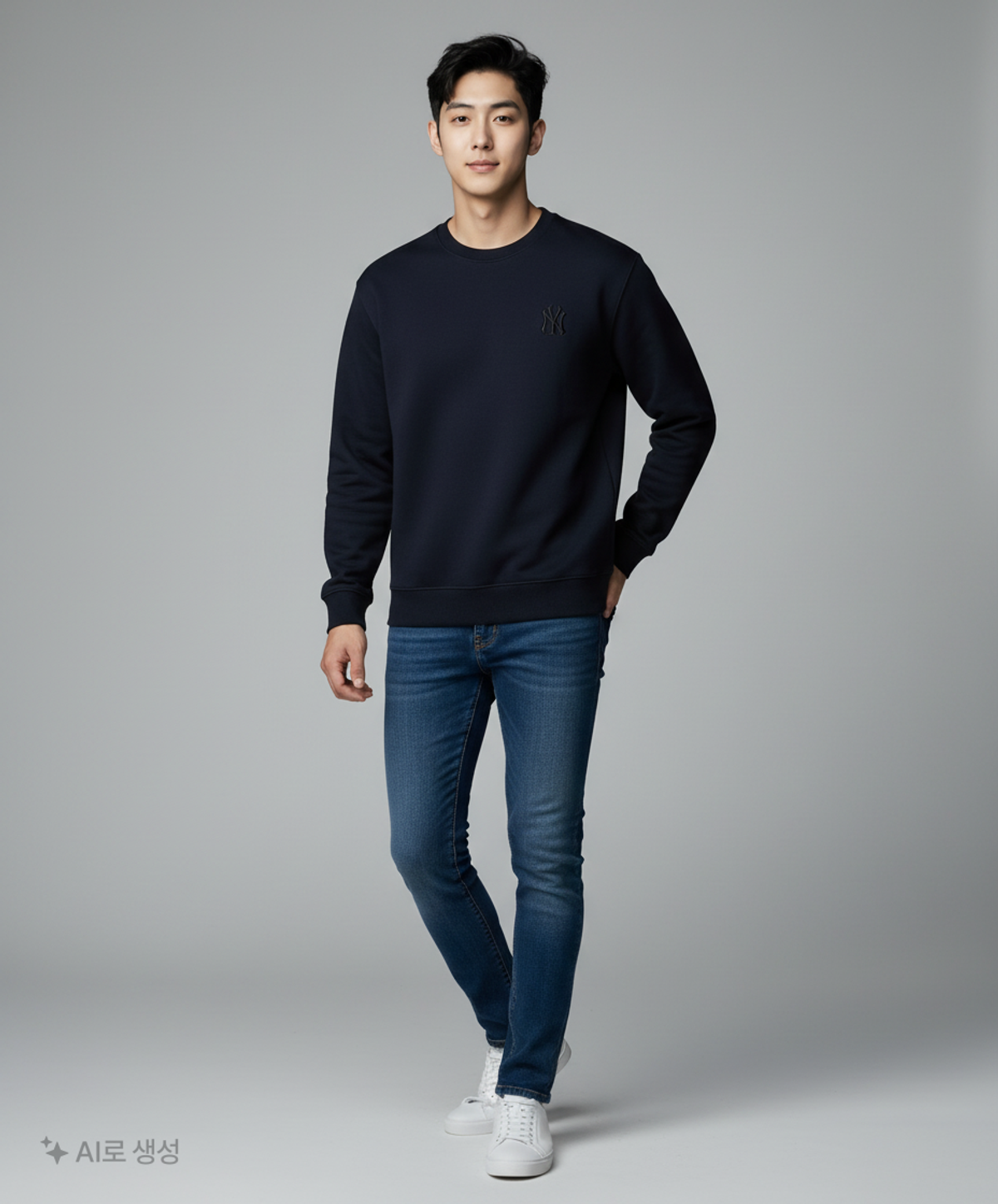 엠엘비(MLB) 플리스  라운드테잎 뉴욕양키스 맨투맨(BLACK) XL