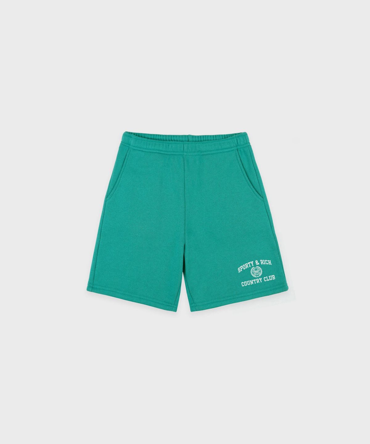 스포티앤리치(SPORTY&RICH) 바시티 크레스트 소프트 짐 쇼츠 남여공용 - 스프링 그린 R265AU7019