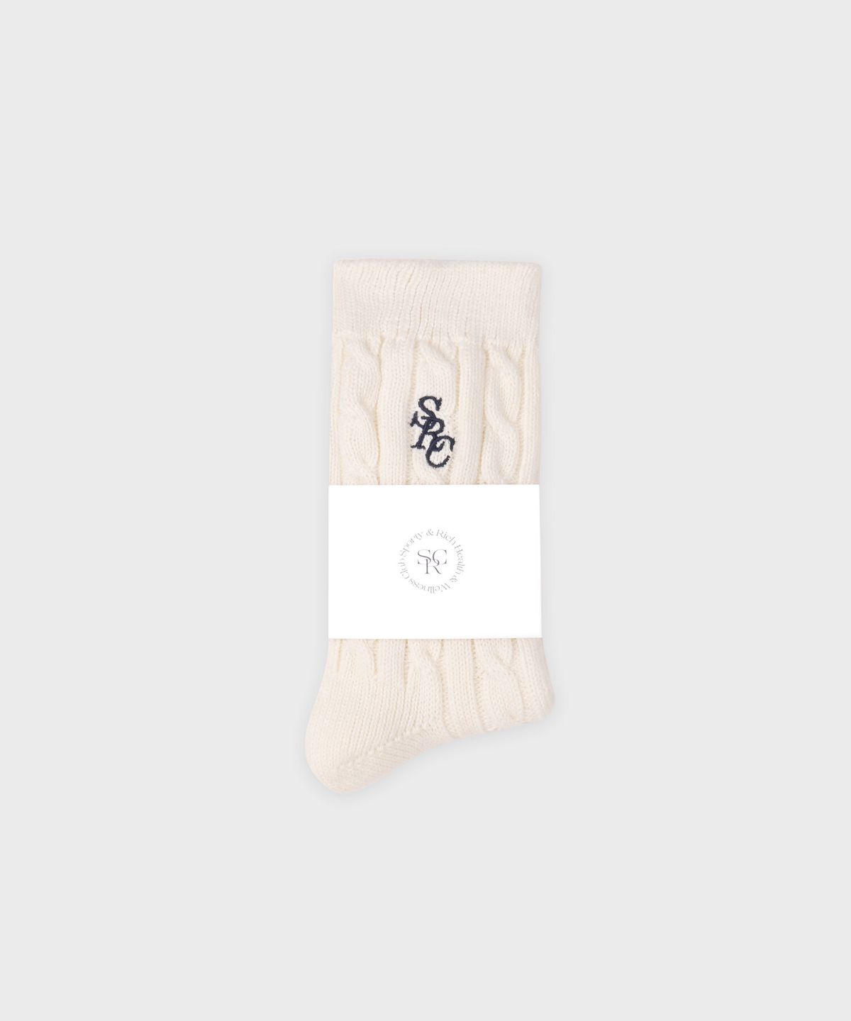 스포티앤리치(SPORTY&RICH) SRC 케이블 니트 양말 - 크림 R265AOC004