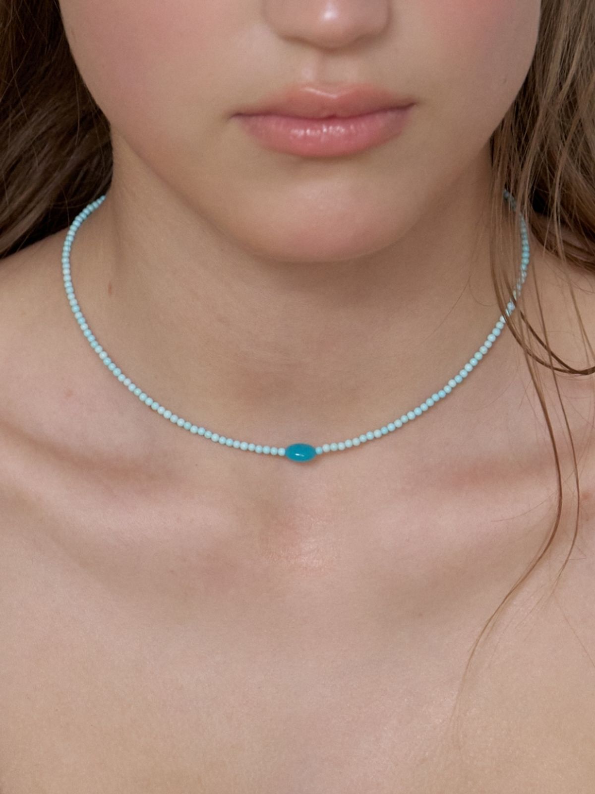 러브미몬스터(LOVE ME MONSTER) Baby Blue Howlite Necklace (L262MNK090)