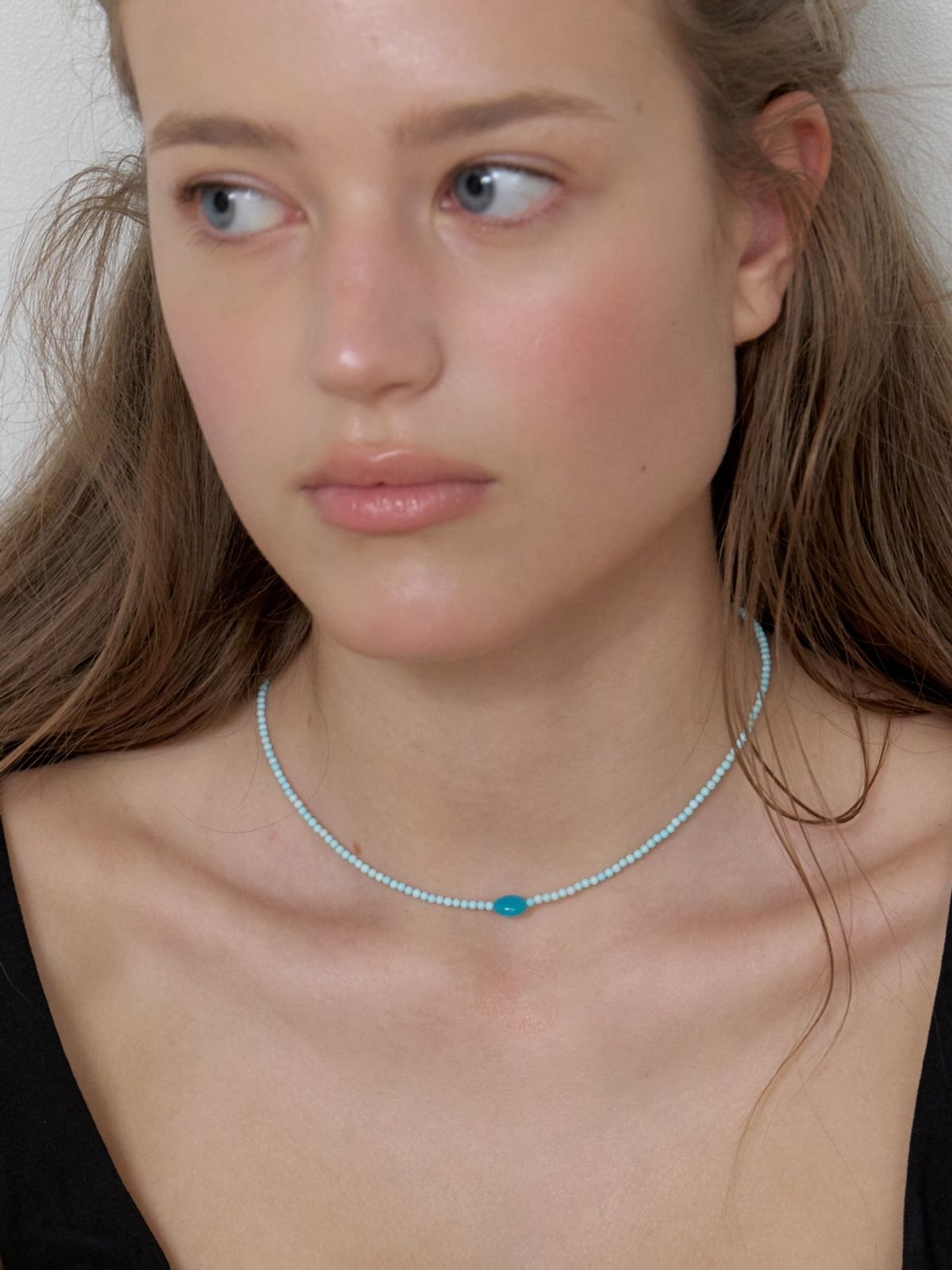 러브미몬스터(LOVE ME MONSTER) Baby Blue Howlite Necklace (L262MNK090)