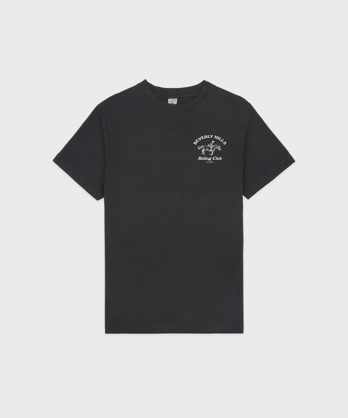 스포티앤리치(SPORTY&RICH) BH 라이딩 클럽 티셔츠 남여공용 - 페이디드 블랙 R265AUT045