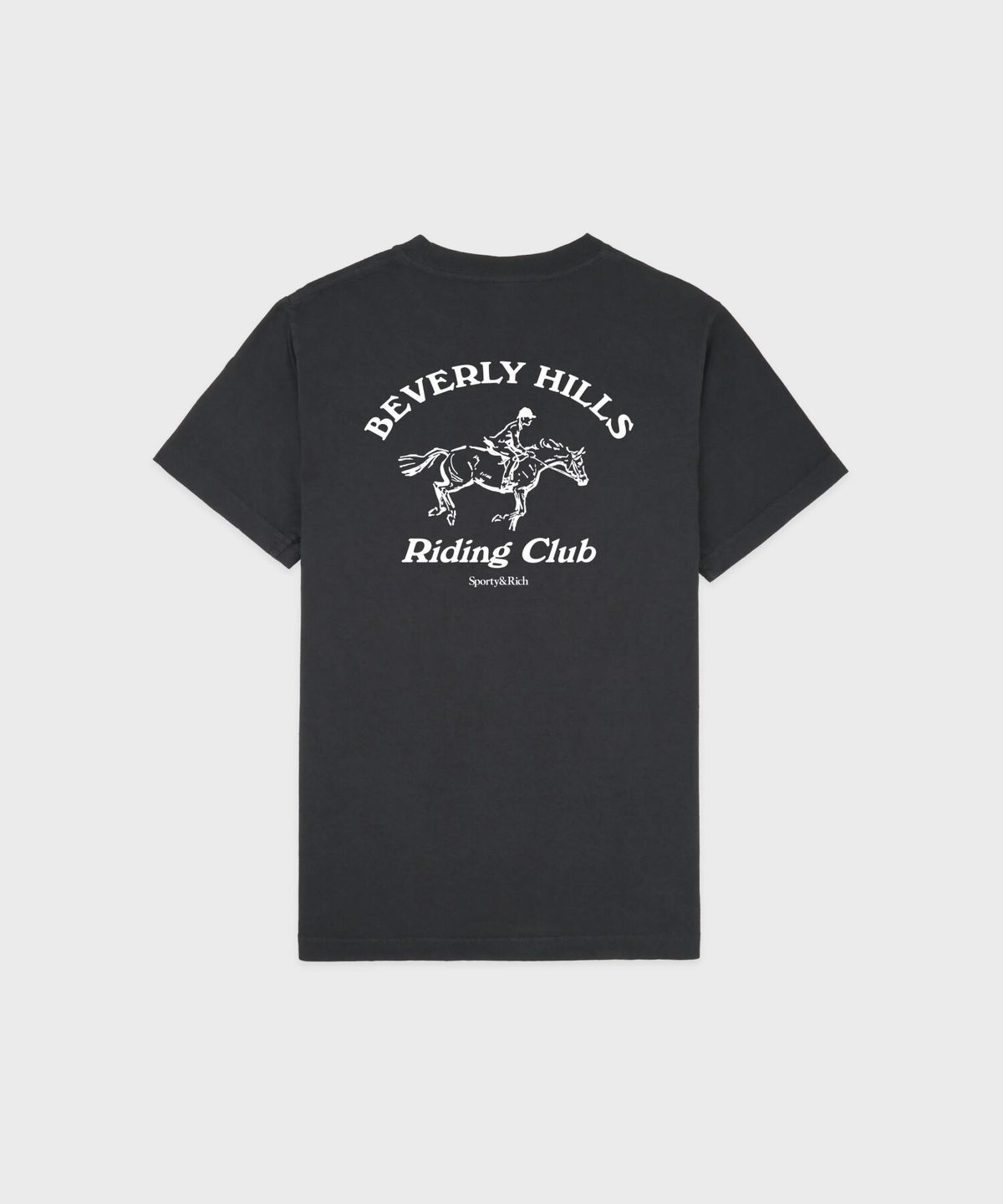 스포티앤리치(SPORTY&RICH) BH 라이딩 클럽 티셔츠 남여공용 - 페이디드 블랙 R265AUT045