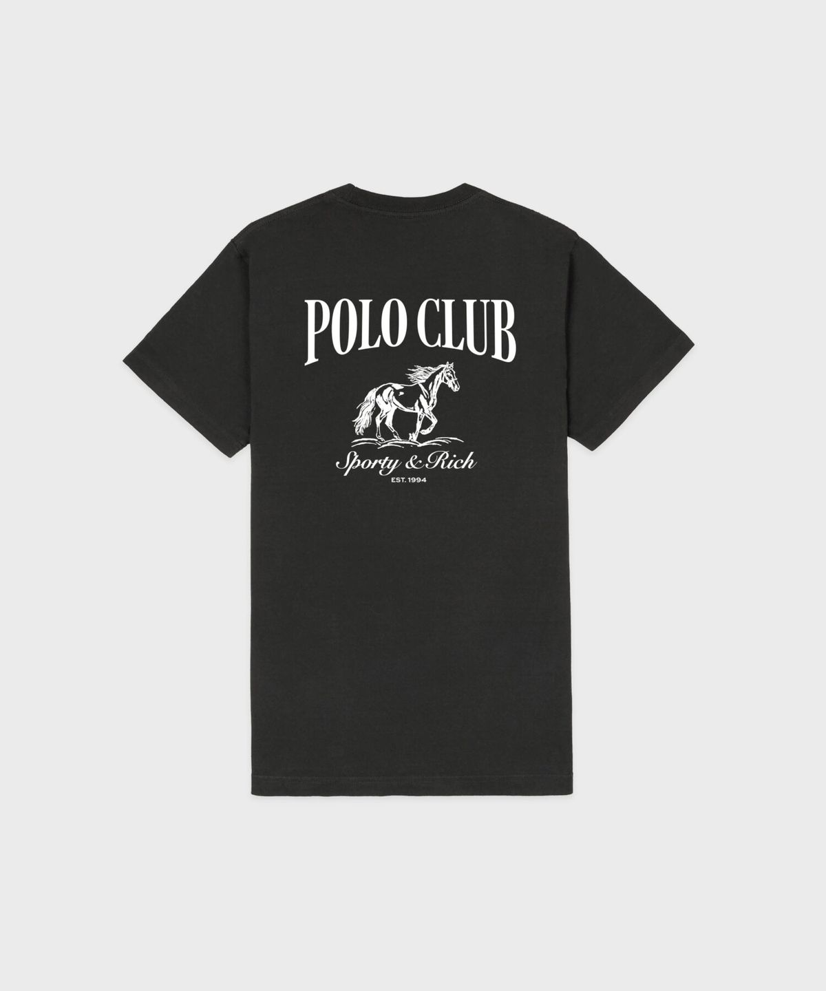 스포티앤리치(SPORTY&RICH) 스탤리온 티셔츠 남여공용 - 페이디드 블랙 R265AUT043