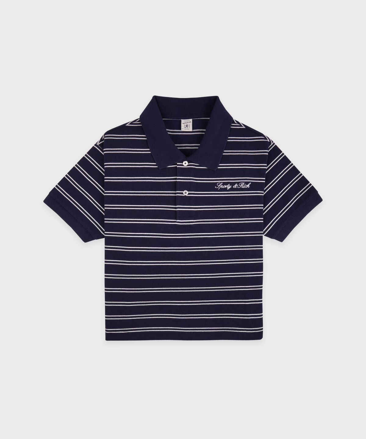 스포티앤리치(SPORTY&RICH) 시그니처 로고 폴로 - 네이비 R263AW2001