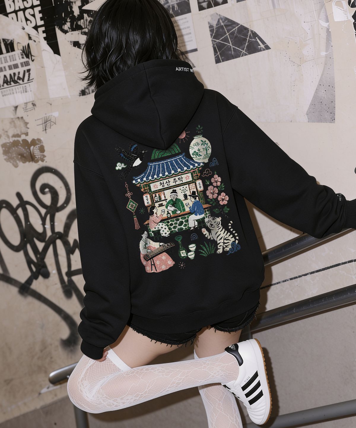 아티스트웨어(ARTISTWEAR) 청산타번 후드집업- 2COLOR