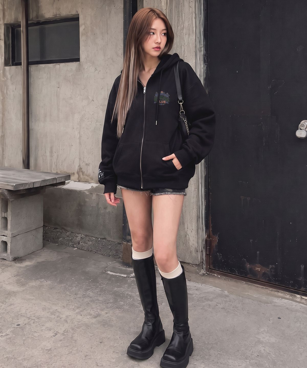 아티스트웨어(ARTISTWEAR) 청산타번 후드집업- 2COLOR