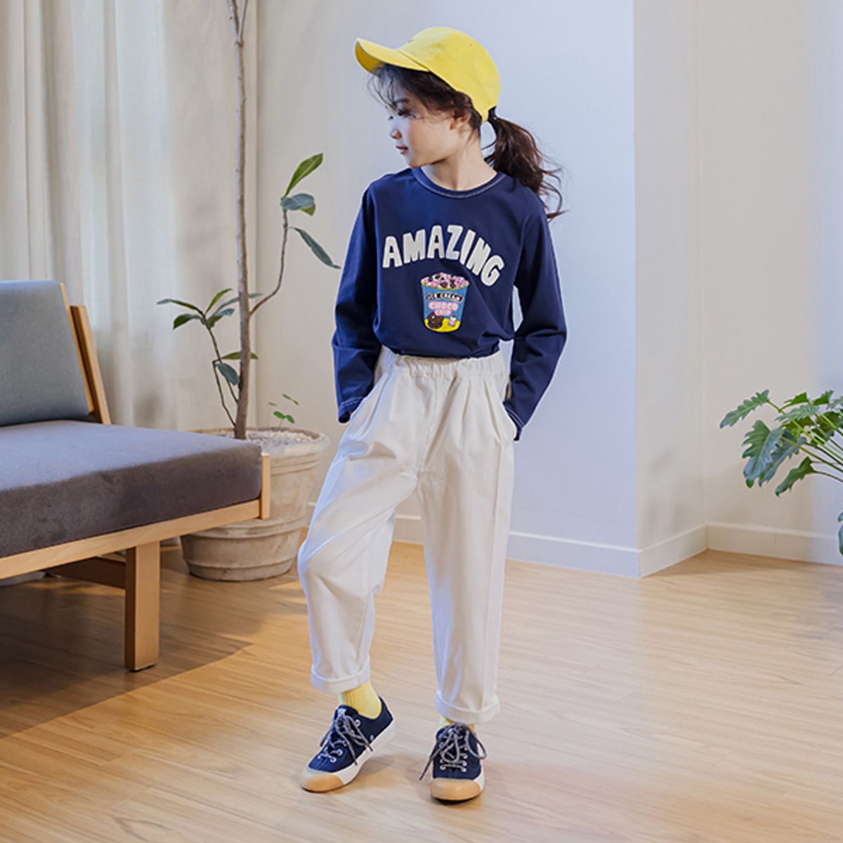 아이러브제이(I LOVE J) BG012. 주름 배기핏 팬츠 JUSPT32