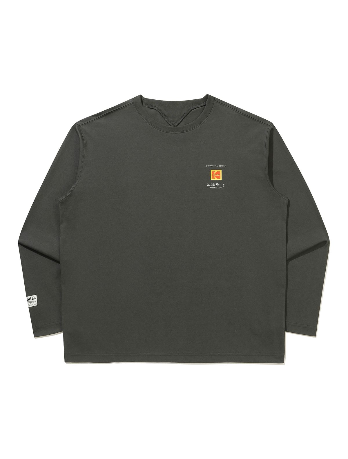 코닥(KODAK) 레이싱 엔지니어링 그래픽 긴팔 티셔츠 CHARCOAL