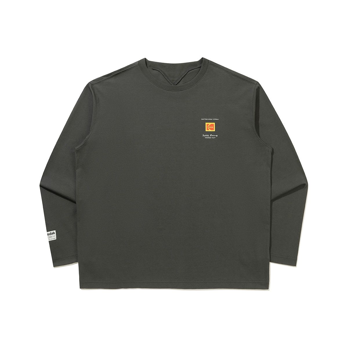 코닥(KODAK) 레이싱 엔지니어링 그래픽 긴팔 티셔츠 CHARCOAL