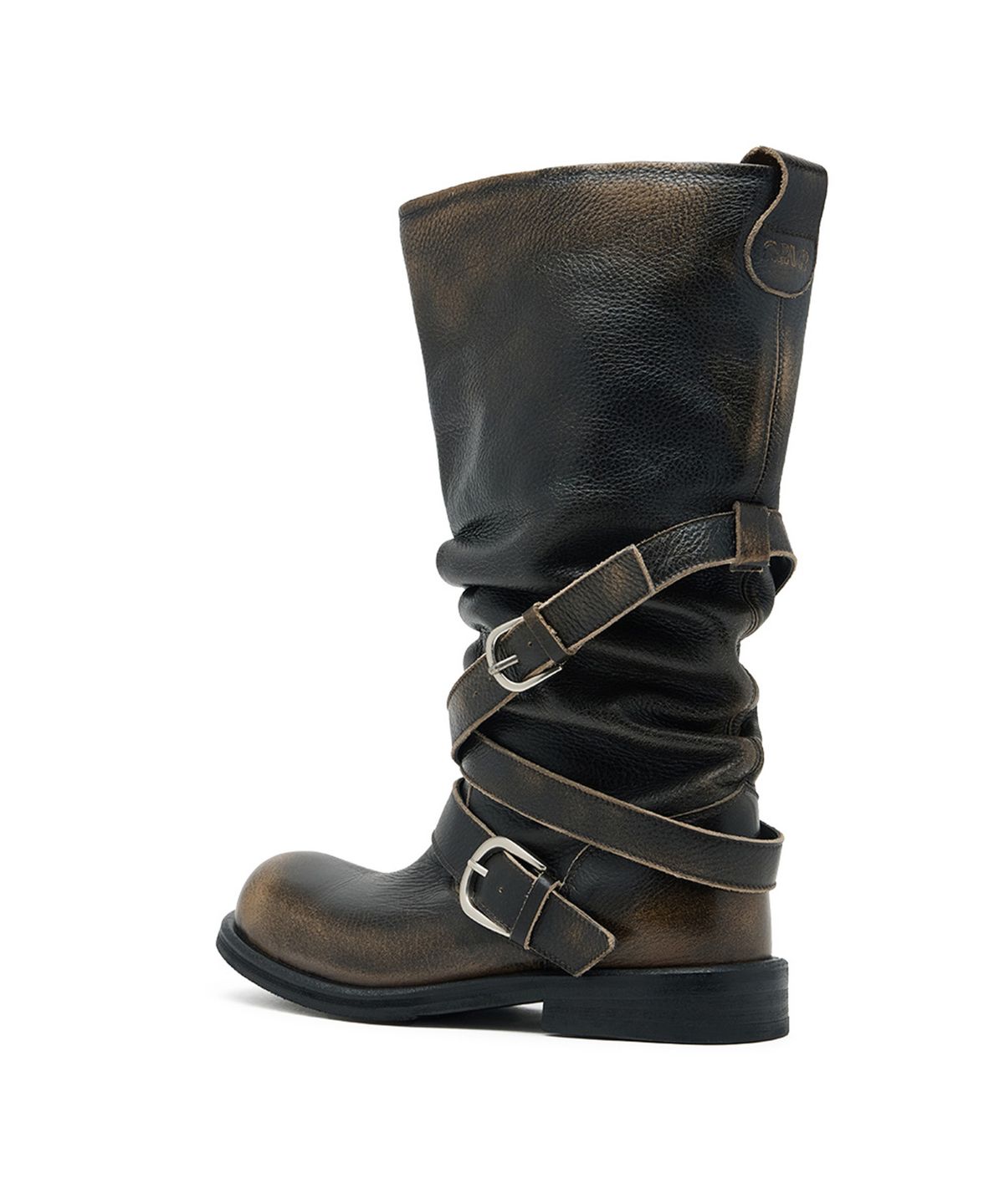 네거티브쓰리(NEGATIVE THREE) [GROVE X NEGATIVETHREE] Slouchy Long Strap Boots_Rub Off Black