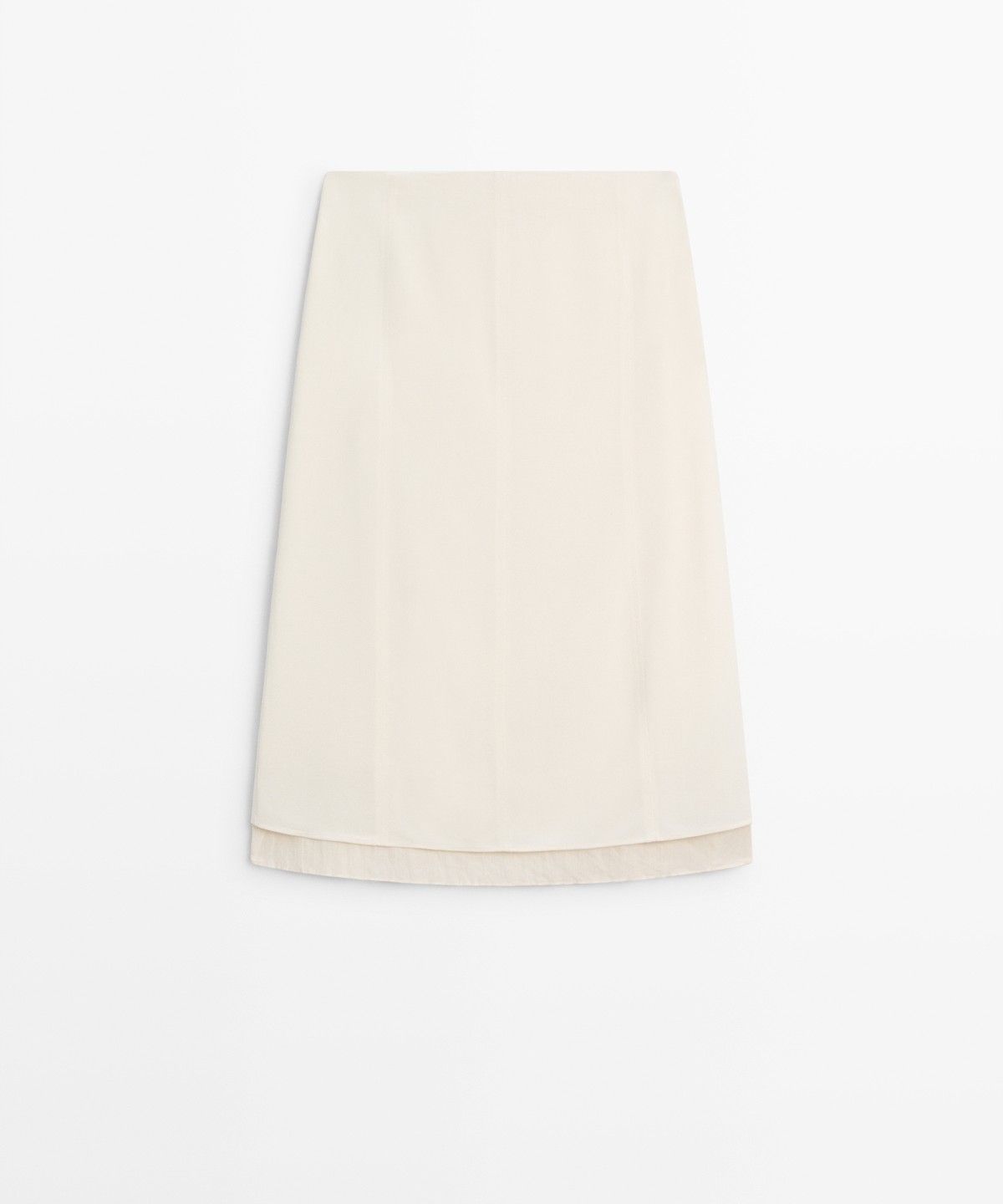 마시모두띠(MASSIMO DUTTI) 심 디테일 더블 미디 스커트