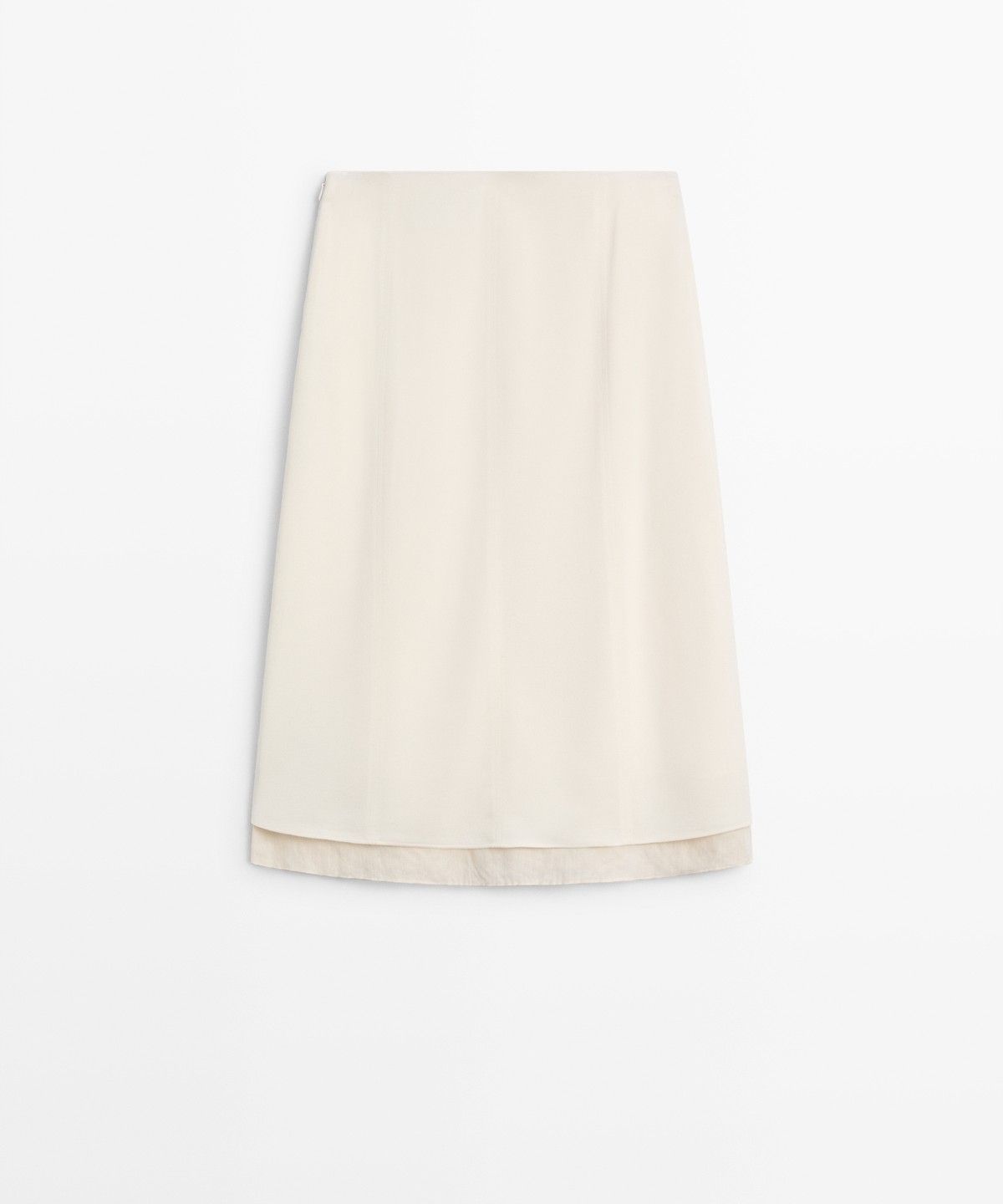 마시모두띠(MASSIMO DUTTI) 심 디테일 더블 미디 스커트