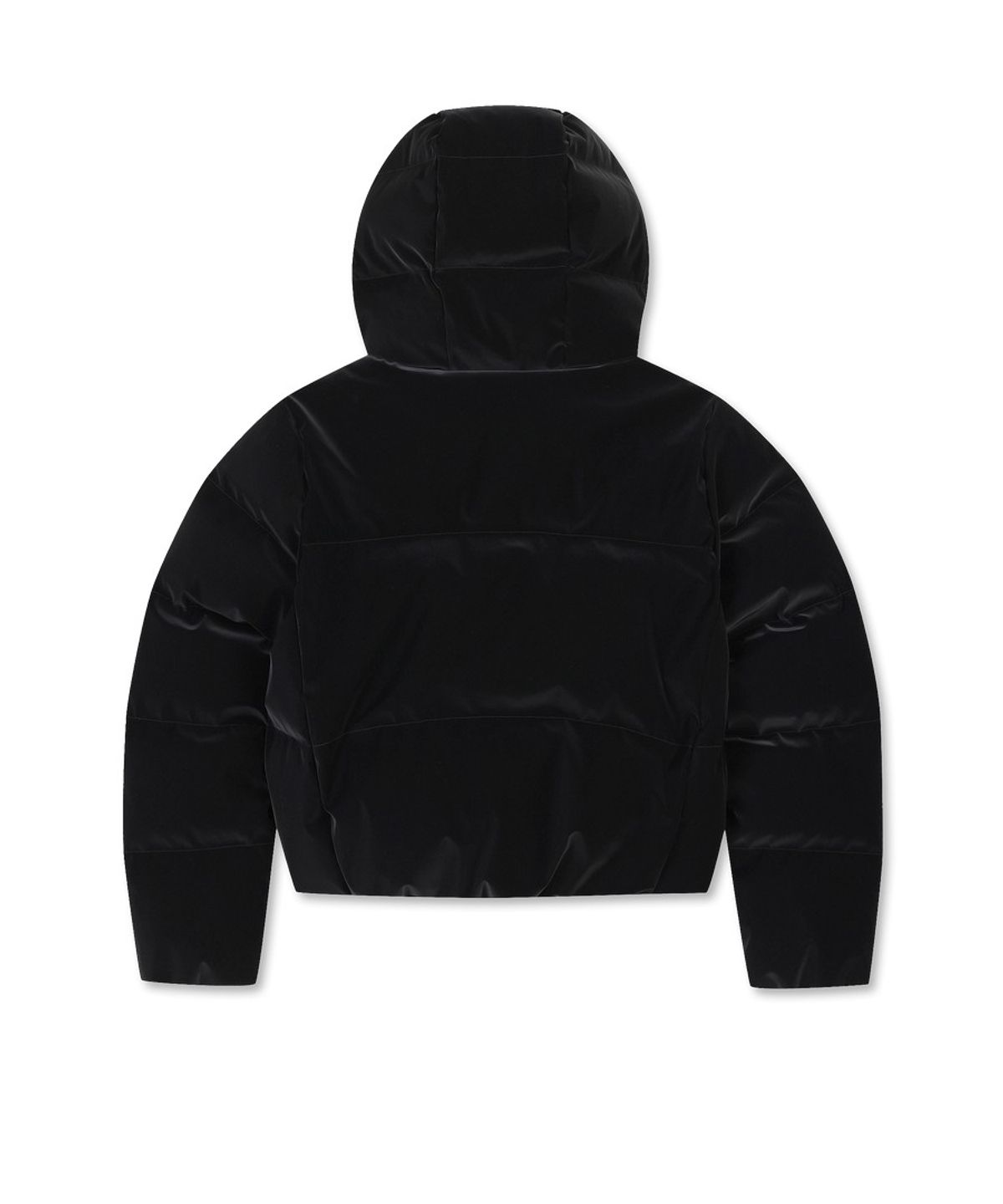 디스커버리 익스페디션(DISCOVERY EXPEDITION) 여성 뉴올리아 벨벳터치 다운 숏패딩 (BLACK)