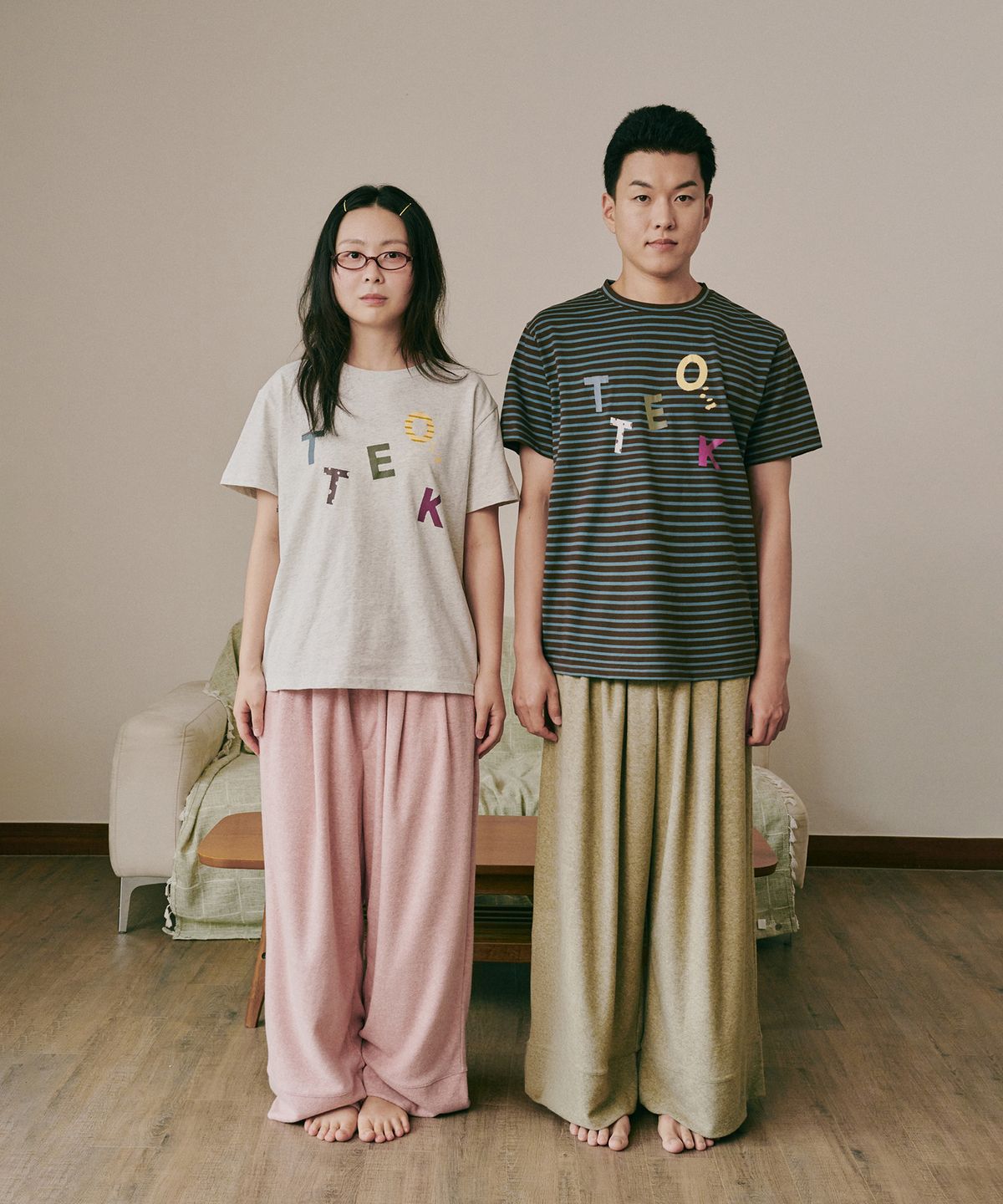 오끼뜨(OGGITT) (uni)도미토리 꿀떡 핑크 파자마 팬츠