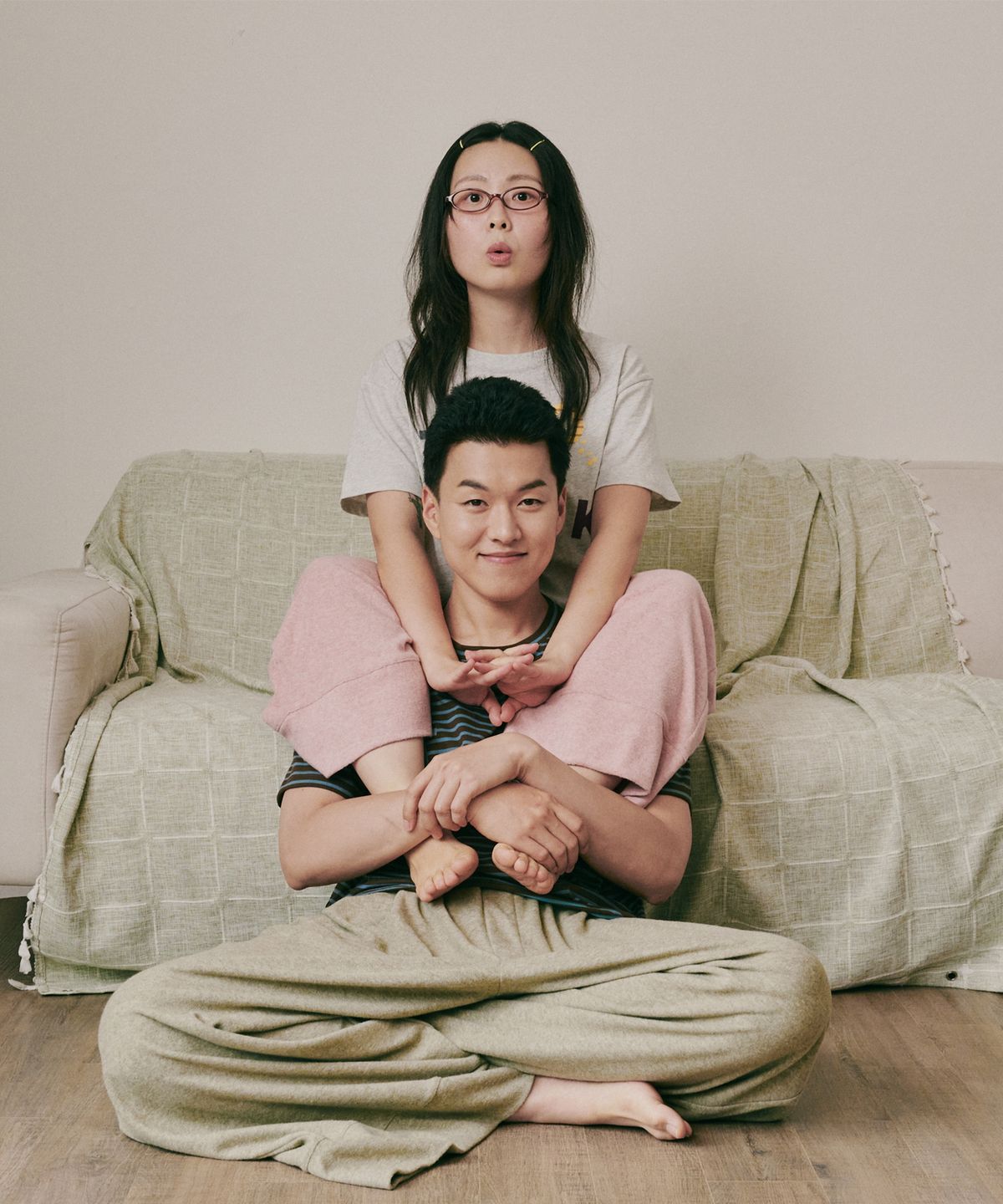 오끼뜨(OGGITT) (uni)도미토리 꿀떡 핑크 파자마 팬츠