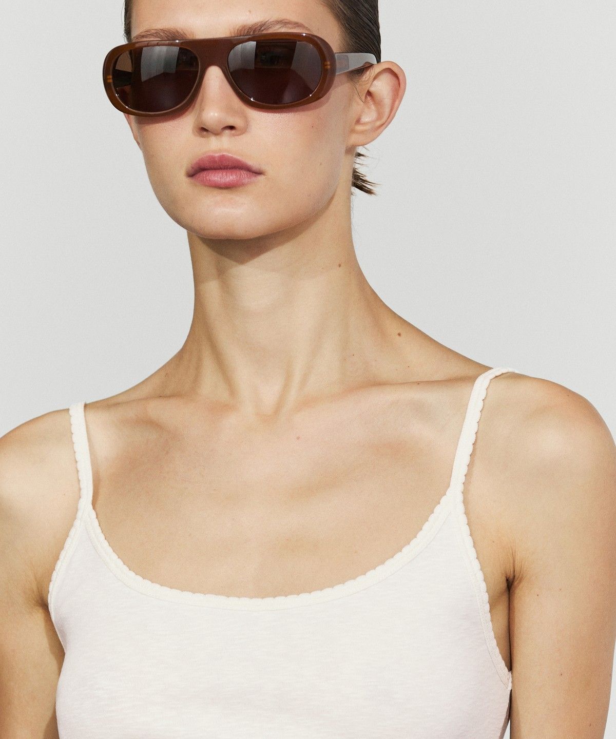 마시모두띠(MASSIMO DUTTI) 코튼 블렌드 스트랩 탑