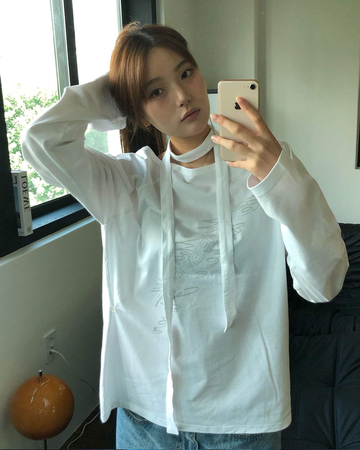 해비즘(HAVISM) LVER OFF SHOULDER L/S TEE(WHITE)