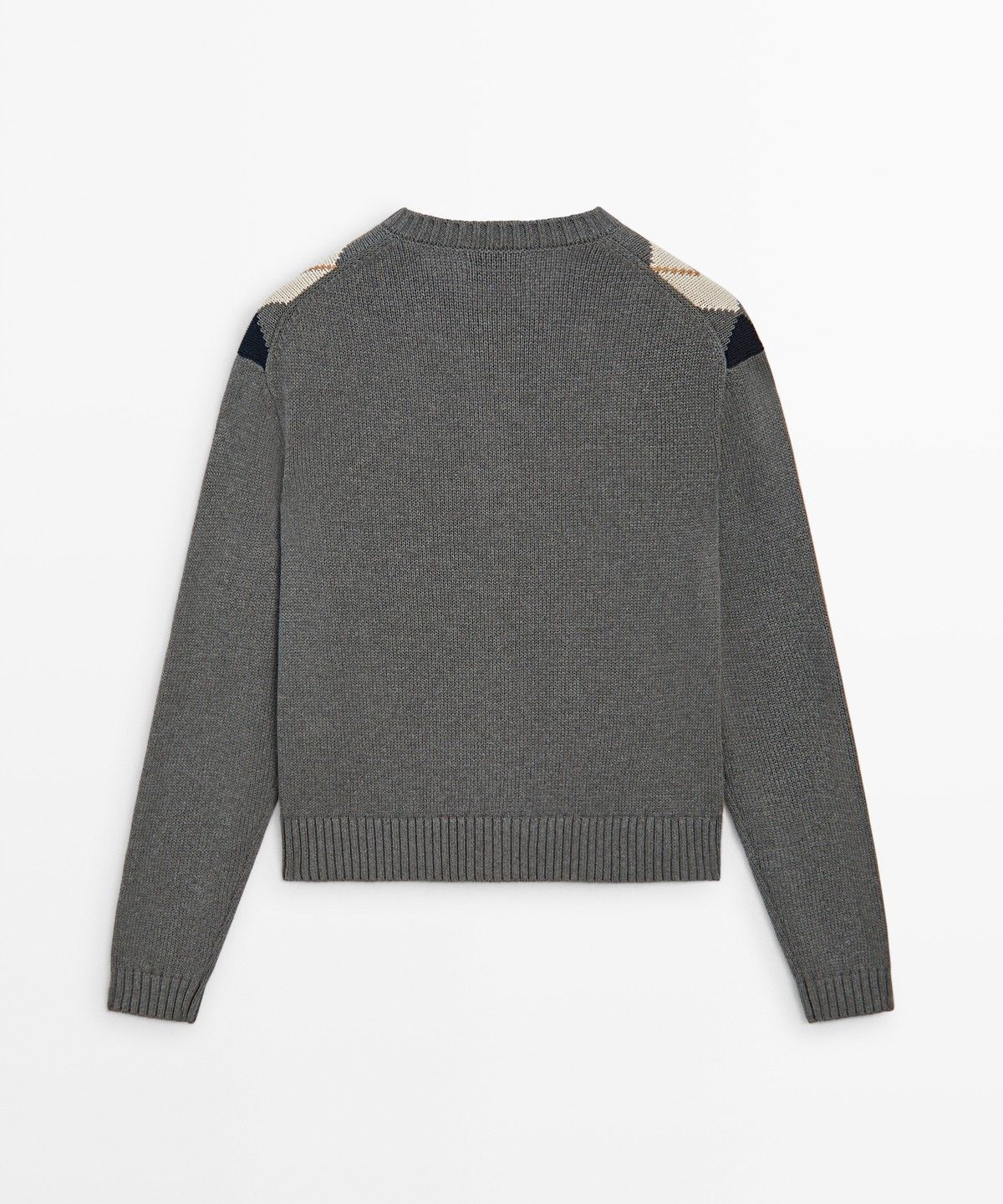 마시모두띠(MASSIMO DUTTI) 100% 코튼 아가일 니트 가디건