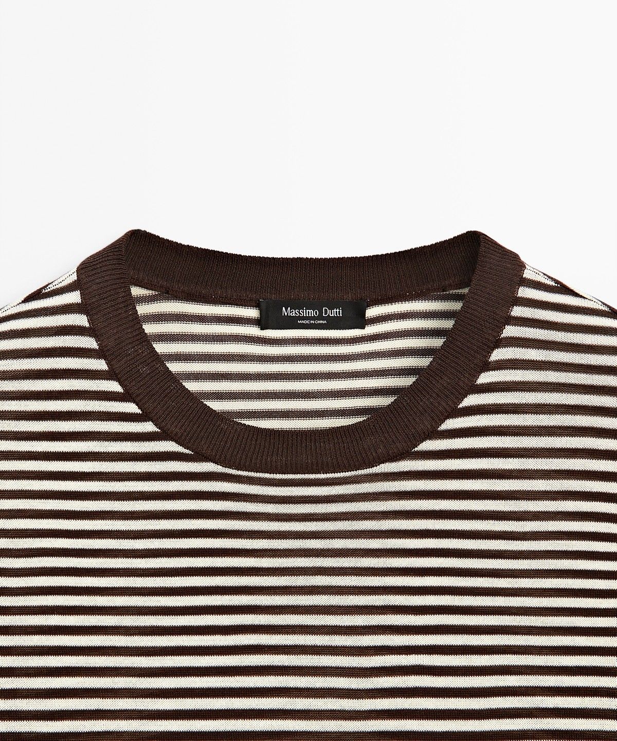 마시모두띠(MASSIMO DUTTI) 100% 코튼 스트라이프 반팔 티셔츠