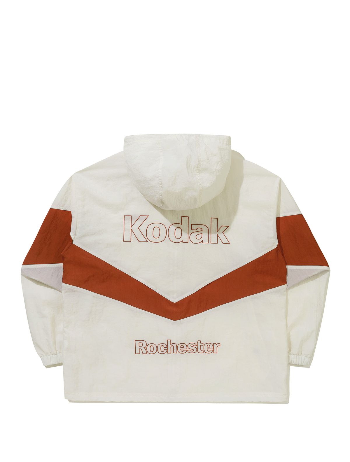 코닥(KODAK) 컬러 블록 후드 자켓 IVORY