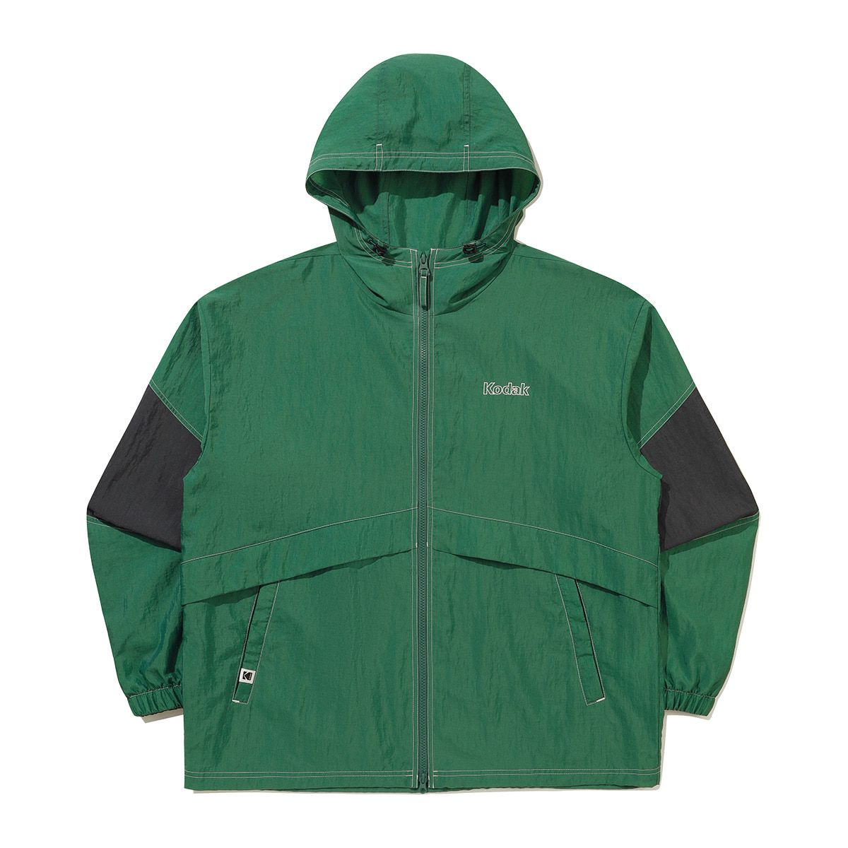 코닥(KODAK) 컬러 블록 후드 자켓 GREEN