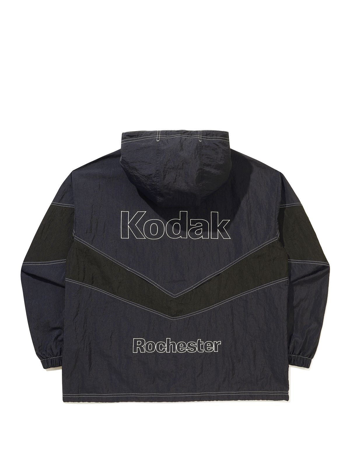 코닥(KODAK) 컬러 블록 후드 자켓 CHARCOAL