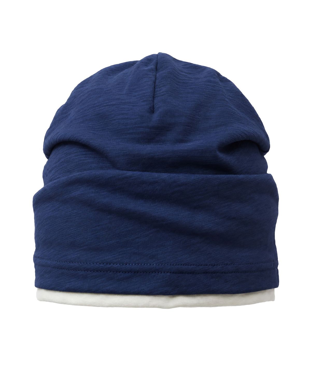 언더컨트롤(UNDERCONTROL) 쿨 투톤 배색 코튼 롱 루즈핏 모자 BEANIE / LAYERED SLUB / BLUE
