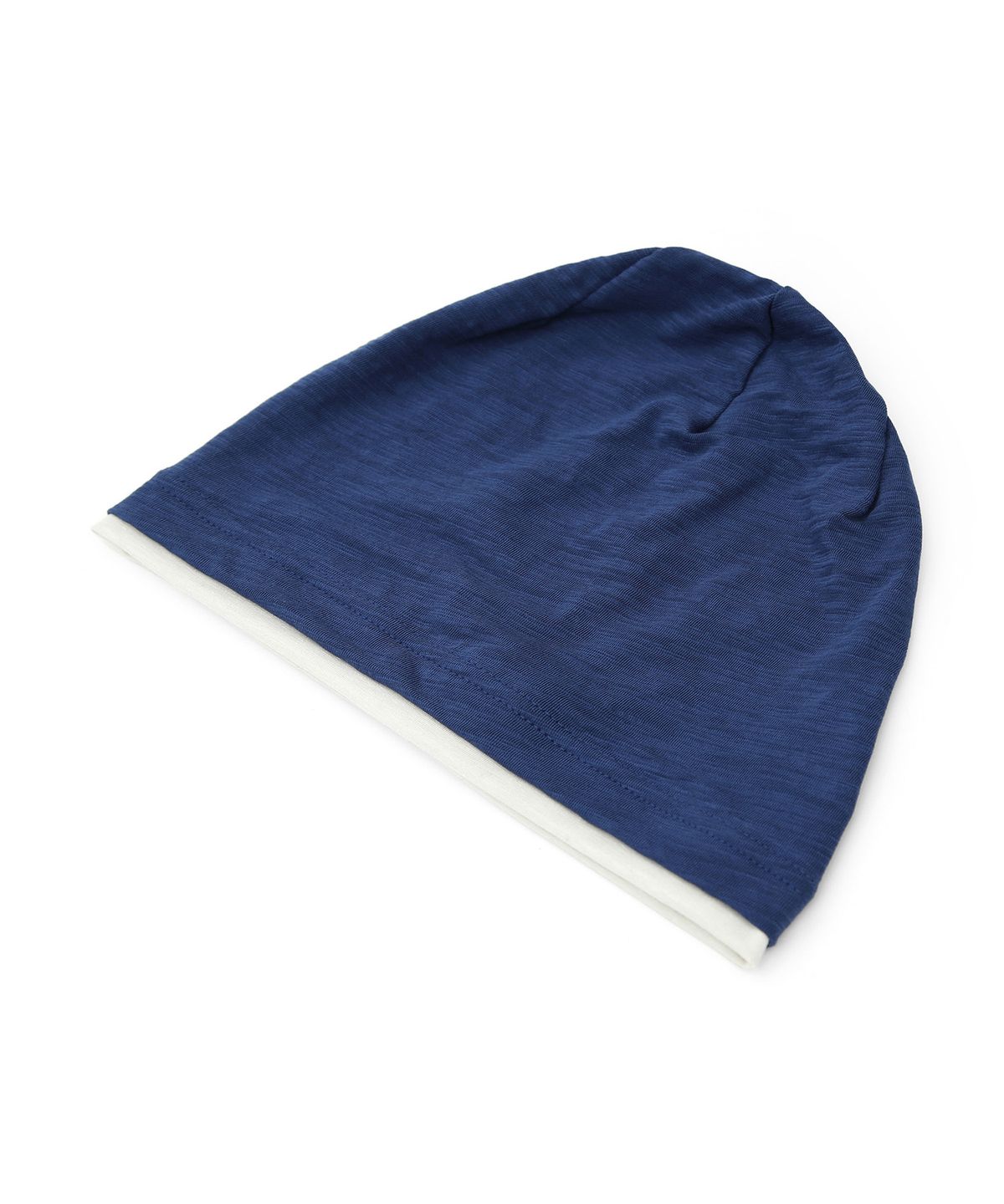 언더컨트롤(UNDERCONTROL) 쿨 투톤 배색 코튼 롱 루즈핏 모자 BEANIE / LAYERED SLUB / BLUE