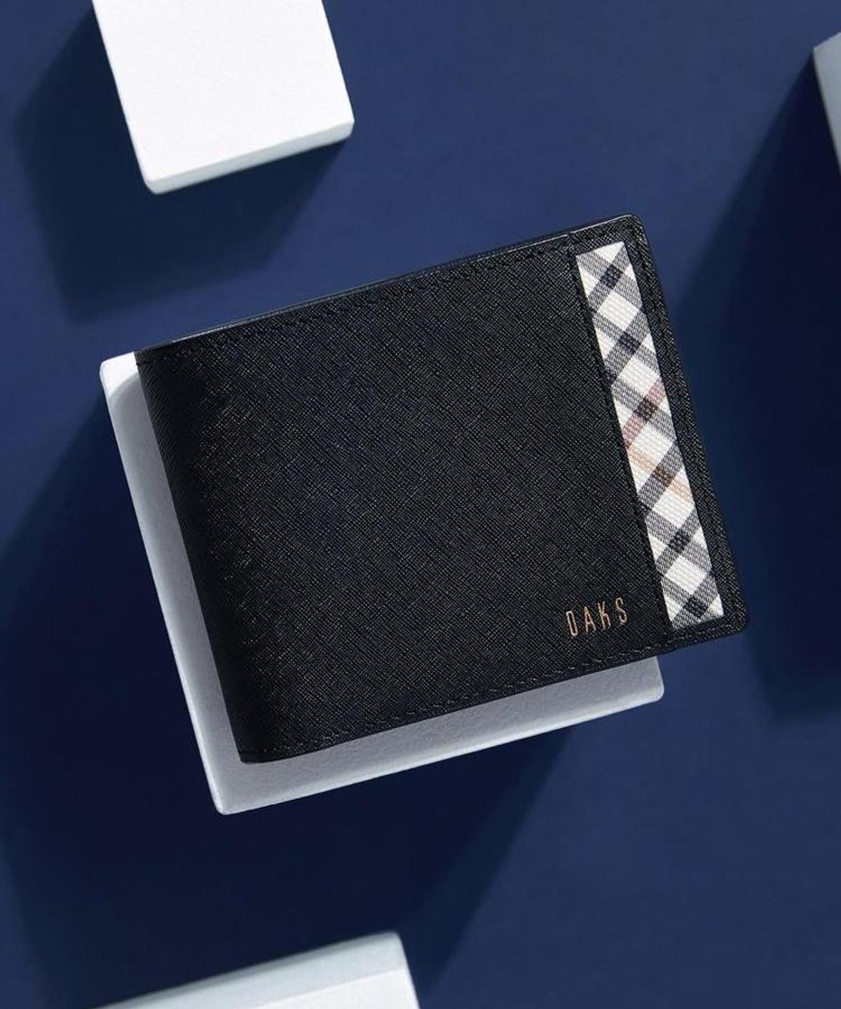 닥스 남성 액세서리(DAKS MEN'S ACCESSORIES) 블랙 사피아노 하우스체크 DBWA6F971BK