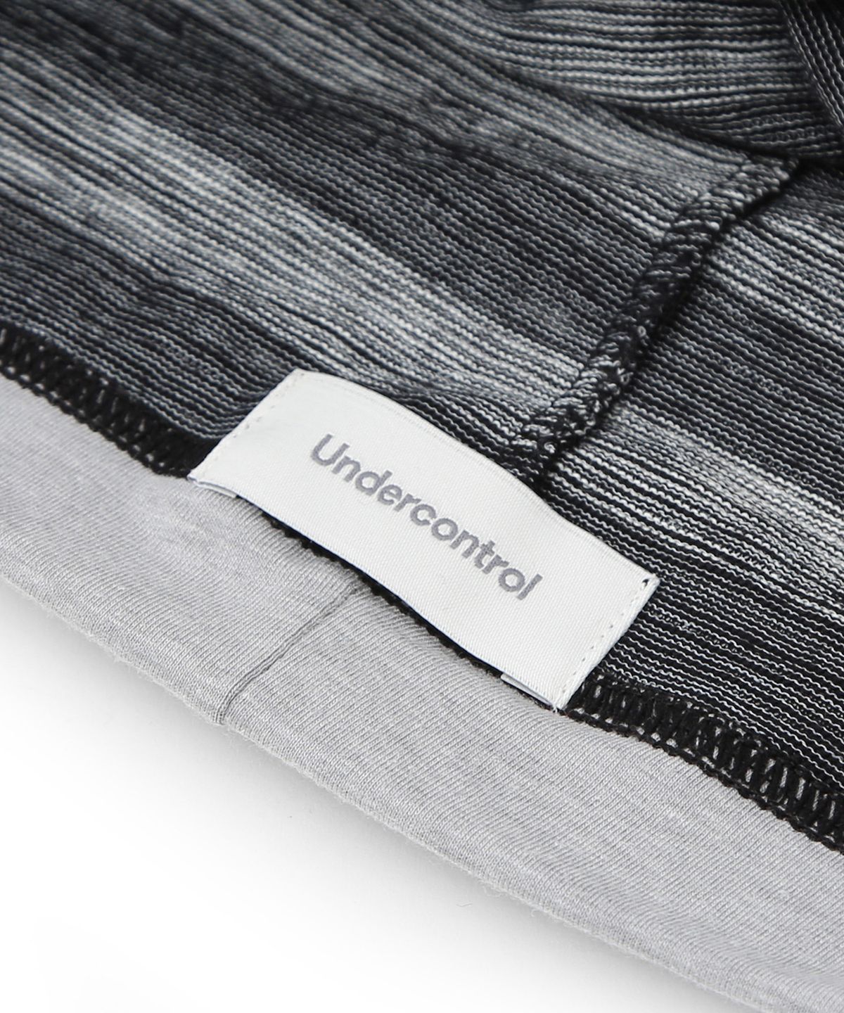 언더컨트롤(UNDERCONTROL) 쿨 투톤 배색 코튼 롱 루즈핏 모자 BEANIE / LAYERED SLUB / STRIPE BLACK