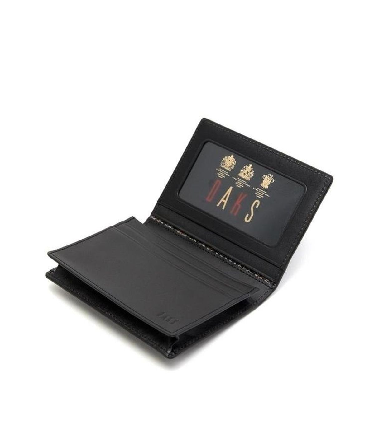 닥스 남성 액세서리(DAKS MEN'S ACCESSORIES) 블랙 소가죽 DD로고 내부 체크 라인 포인트 명함 카드지갑 DBHO6F905BK