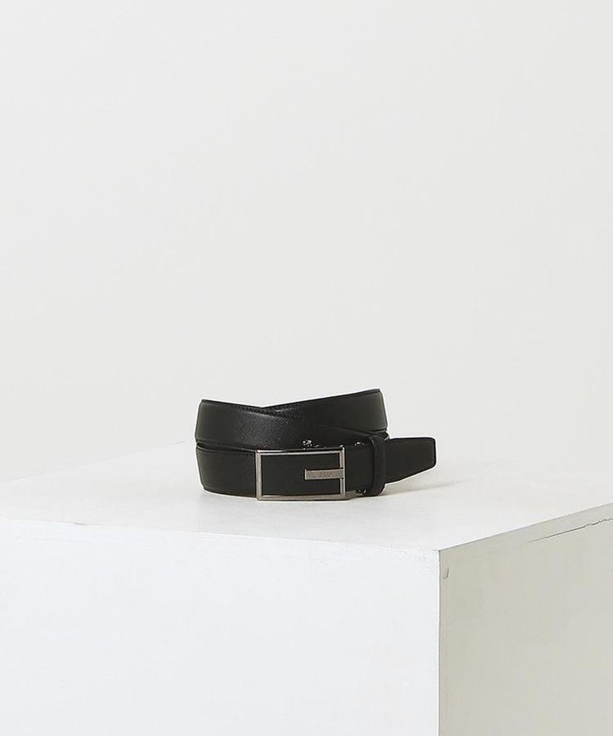 닥스 남성 액세서리(DAKS MEN'S ACCESSORIES) (Matt Check) 블랙 체크패턴 실버포인트 무광버클 소가죽 자동벨트 DBBE6F761BK