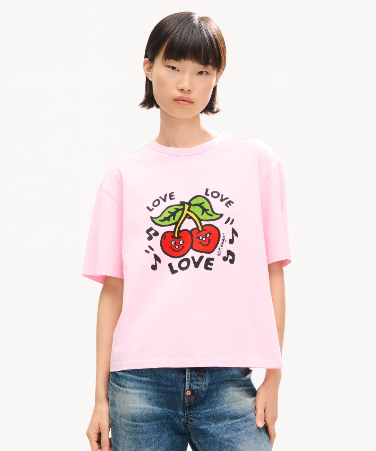 겐조(KENZO) 여성 CVD 갓츠 겐조 러브스 루즈 티셔츠_K266AWTC04PKX