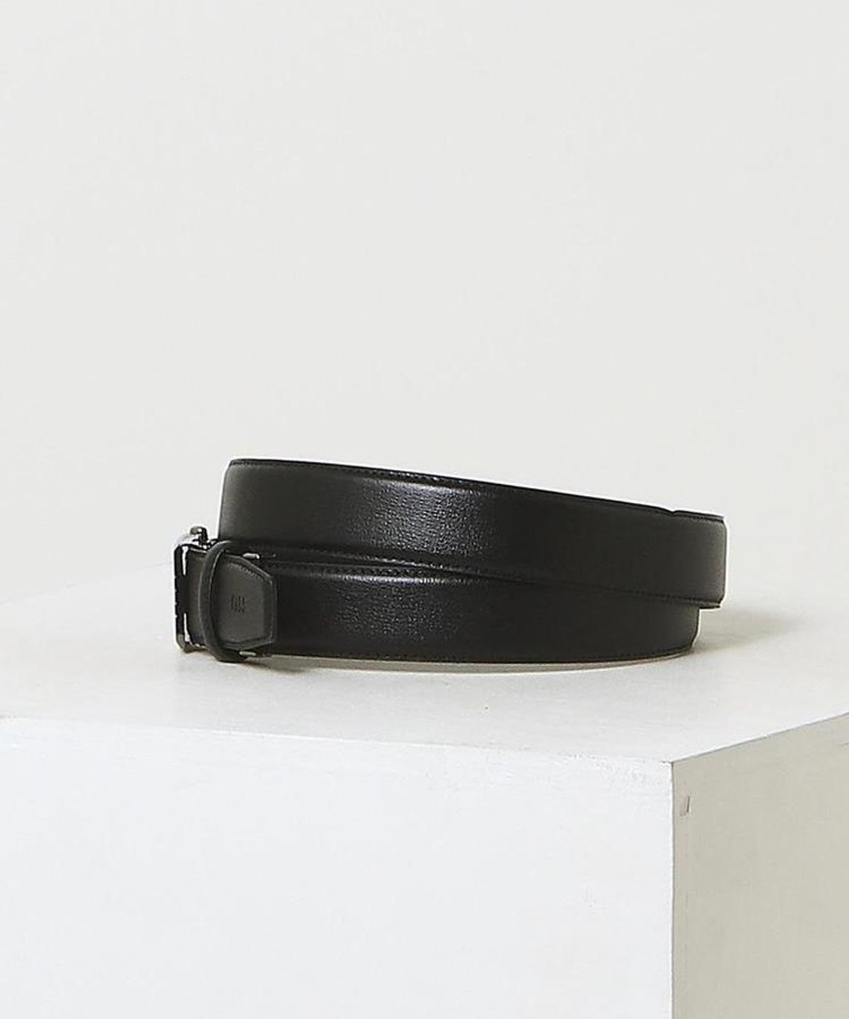 닥스 남성 액세서리(DAKS MEN'S ACCESSORIES) 블랙 원 체크라인 버클 소가죽 자동벨트 DBBE6F351BK