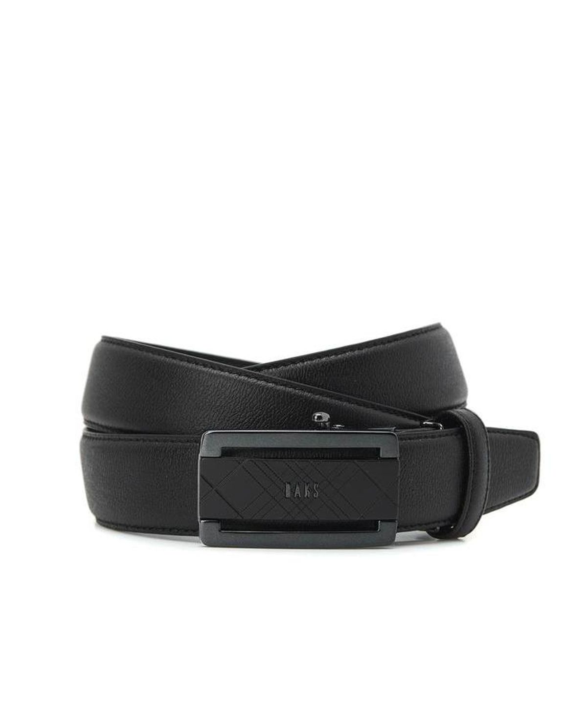 닥스 남성 액세서리(DAKS MEN'S ACCESSORIES) 블랙 체크패턴 음각 무광버클 소가죽 자동벨트 DBBE6F089BK