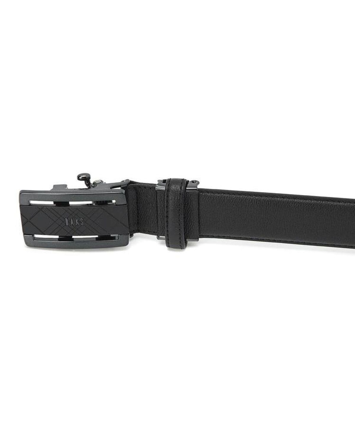닥스 남성 액세서리(DAKS MEN'S ACCESSORIES) 블랙 체크패턴 음각 무광버클 소가죽 자동벨트 DBBE6F089BK
