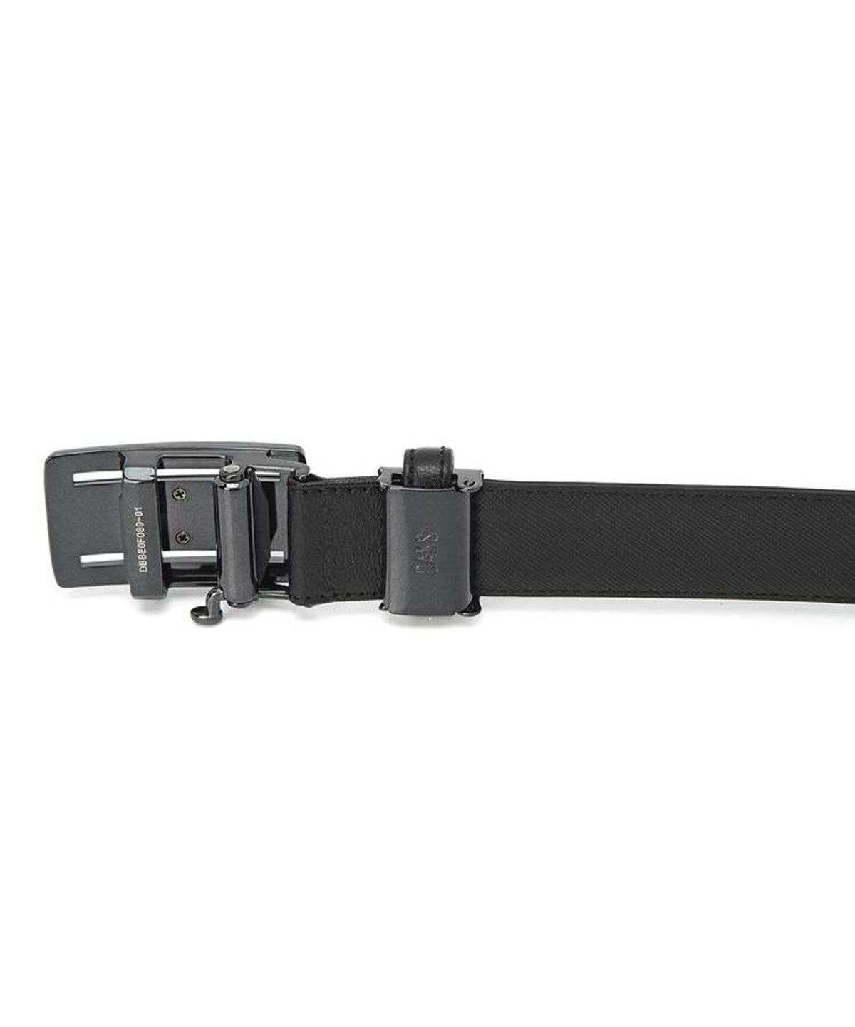 닥스 남성 액세서리(DAKS MEN'S ACCESSORIES) 블랙 체크패턴 음각 무광버클 소가죽 자동벨트 DBBE6F089BK