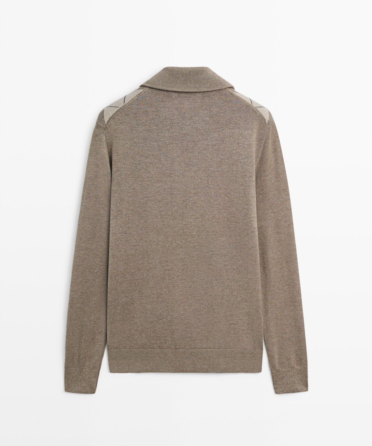 마시모두띠(MASSIMO DUTTI) 아가일 패턴 지퍼 모크넥 니트 스웨터
