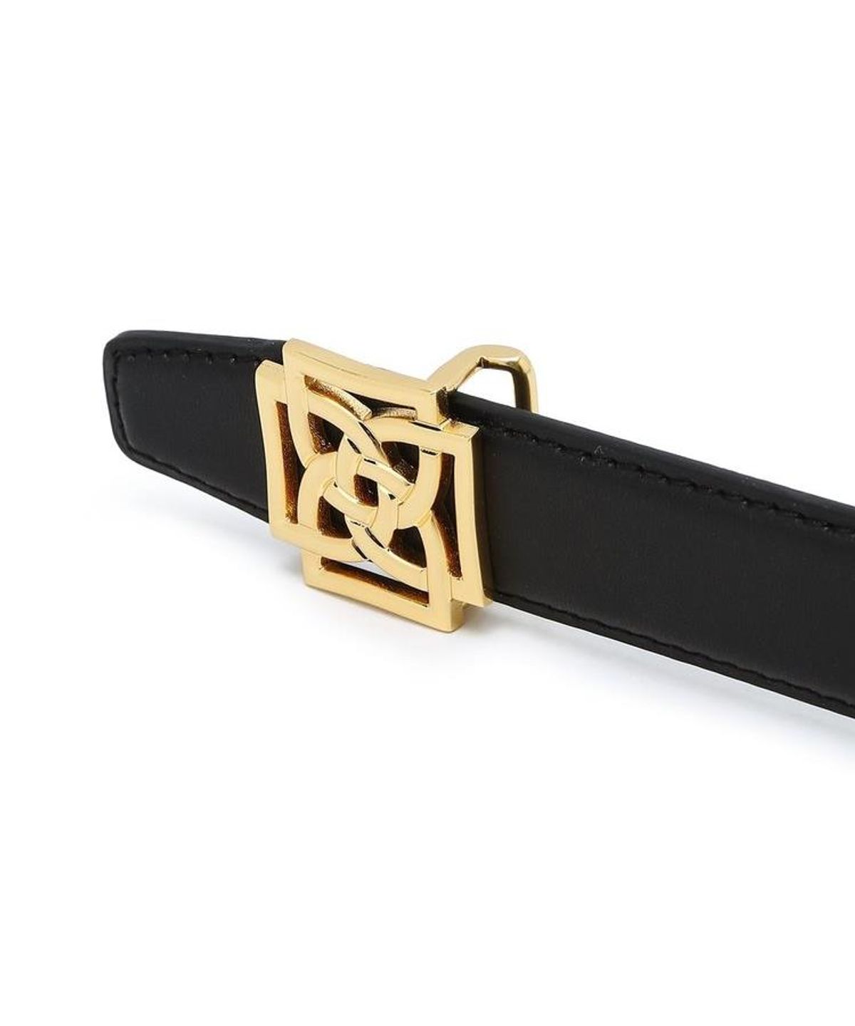닥스 남성 액세서리(DAKS MEN'S ACCESSORIES) 블랙 4D 골드 버클 후크 소가죽 여성벨트 DBBE6F778BK