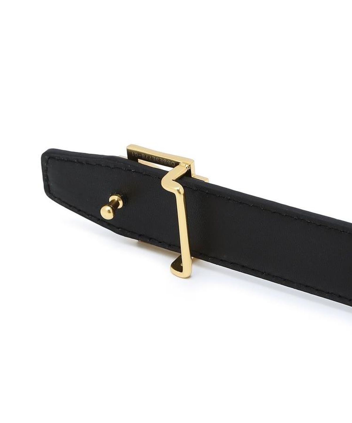 닥스 남성 액세서리(DAKS MEN'S ACCESSORIES) 블랙 4D 골드 버클 후크 소가죽 여성벨트 DBBE6F778BK