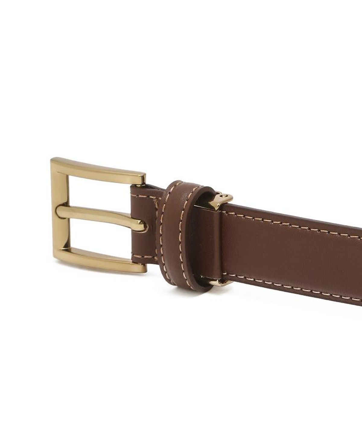 닥스 남성 액세서리(DAKS MEN'S ACCESSORIES) 브라운 소가죽 골드 버클 비조 여성벨트 DBBE6F755BK